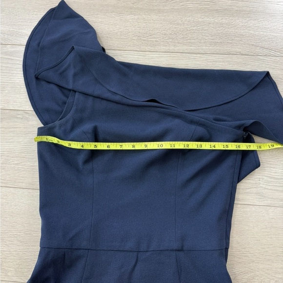 Dress The Population Navy Blue Raquel One Shoulder Midi Dress - Picture 9 of 9